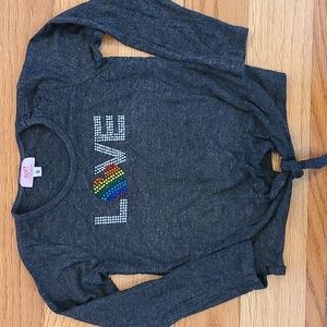 Sofi Love Knot-Hem Long-Sleeve Top; size 5